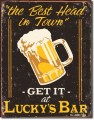 Retro Lucky's Bar Tin Sign