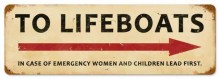 Vintage-Retro To Lifeboats Metal-Tin Sign