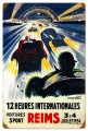 Vintage-Retro Reims Racetrack Metal-Tin Sign 16 x 24 Inches