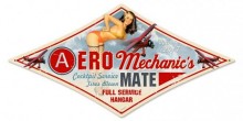 Vintage-Retro Aero Mechanic Diamond Metal-Tin Sign