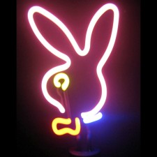 Retro BUNNY HEAD NEON SCULPTURE  8 W  x 10 H x 6 D