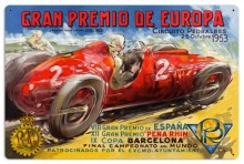 Vintage Gran Premio Europa 24 x 16 inches Tin Sign
