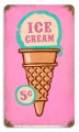 Vintage-Retro Ice Cream Cone Metal-Tin Sign