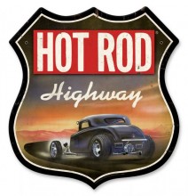 Vintage-Retro Hot Rod Magazine Highway Metal-Tin Sign