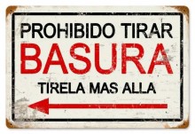 Vintage-Retro Prohibido Basura Metal-Tin Sign