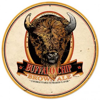 Vintage-Retro Buffalo Chip Brown Ale Metal-Tin Sign
