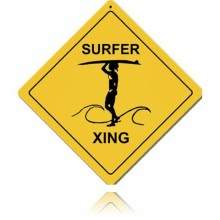 Vintage-Retro Surfer Xing Metal-Tin Sign