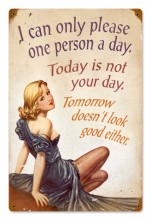 Vintage-Retro Not Your Day Metal-Tin Sign LARGE