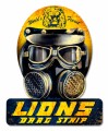 Vintage-Retro Lions Drag Helmet Tin-Metal Sign