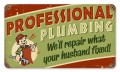 Vintage-Retro Professional Plumbing Metal-Tin Sign