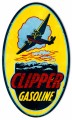 Vintage Clipper Gasoline 14 x 24 inches Tin Sign