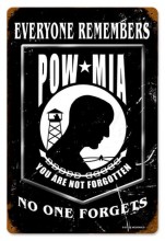 Vintage-Retro POW Black Metal-Tin Sign