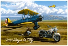 Vintage Two Ways to Fly 36 x 24 Inches Metal Sign