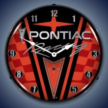 Vintage-Retro  Pontiac Racing Lighted Wall Clock