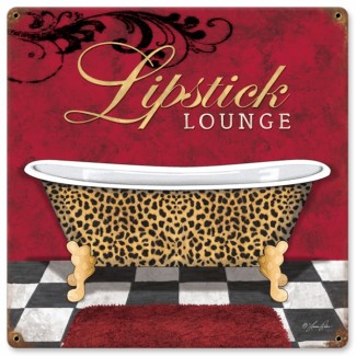 Vintage-Retro Lipstick Lounge Metal-Tin Sign