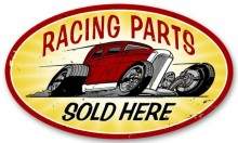 Vintage-Retro Racing Parts Oval Metal-Tin Sign