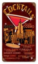 Vintage-Retro Cosmo Cocktails Metal-Tin Sign
