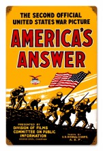 Vintage-Retro  Americans Answer Metal-Tin Sign
