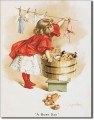 Vintage Ivory Soap Girl Washing Tin Sign
