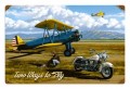 Vintage Two Ways to Fly 18 x 12 Inches Metal Sign