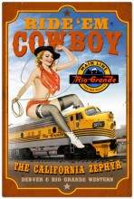 Vintage-Retro California Zephyr Metal-Tin Sign LARGE