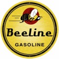 Vintage Bee Line Gasoline Super Large Metal Sign