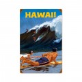 Retro Hawaii Wave Tin Sign 12 x 18 Inches