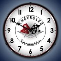 Vintage-Retro  1956-57 Corvette logo Lighted Wall Clock