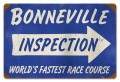 Vintage-Retro Bonneville Inspection Metal-Tin Sign