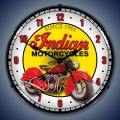 Vintage-Retro  Indian Motorcycle Lighted Wall Clock