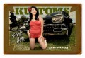 Vintage-Retro Kustoms Park Here Metal-Tin Sign