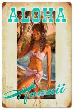 Vintage-Retro Aloha Hawaii Metal-Tin Sign LARGE