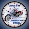 Vintage-Retro  American Steel Lighted Wall Clock