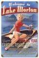 Vintage-Retro Welcome to Lake Metal-Tin Sign - Personalized