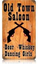 Vintage-Retro Old Town Saloon Metal-Tin Sign