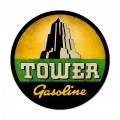 Vintage Tower Gasoline Metal Sign 14 x 14 Inches Inches