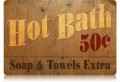 Vintage-Retro Hot Bath Metal-Tin Sign LARGE