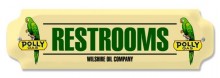 Vintage-Retro Polly Gas Restrooms Door Push