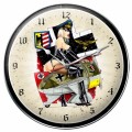 Vintage-Retro Frau Flyer Clock Wall Clock