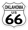 Vintage-Retro Oklahoma Route 66 Shield Metal-Tin Sign