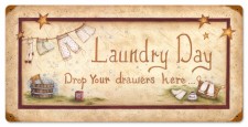 Vintage-Retro Laundry Drop Drawers Metal-Tin Sign