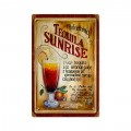 Vintage Tequila Sunrise Tin Sign 12 x 18 Inches