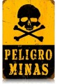 Vintage-Retro Peligro Minas Metal-Tin Sign