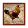 Vintage Rooster Tin Sign 12 x 12 Inches
