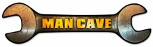 Vintage-Retro Man Cave Wrench Custom Shape Metal-Tin Sign