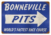 Vintage-Retro Bonneville Pits Metal-Tin Sign