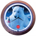 Retro COCA-COLA® POLAR BEAR NEON CLOCK 15 x 15 Inches