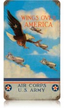 Vintage-Retro Wings Over America Metal-Tin Sign