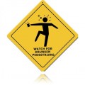 Vintage-Retro Drunken Pedestrians Metal-Tin Sign