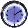 Retro CHROME WHITE STANDARD NEON CLOCK 15 x 15 Inches